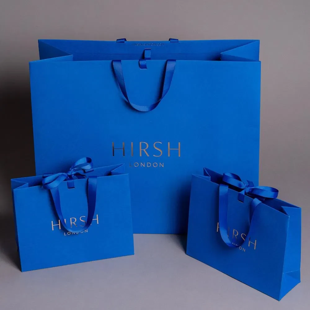Stylish Matte Black Gift Paper Bag with Logo for Clothing 2 detail view