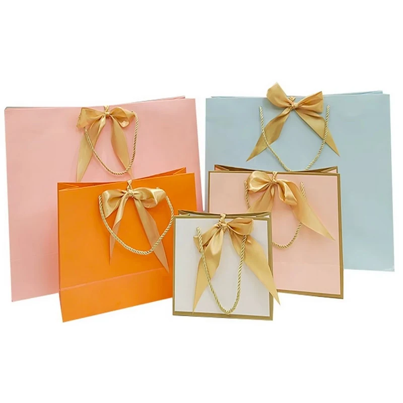 Stylish Matte Black Gift Paper Bag with Logo for Clothing 6