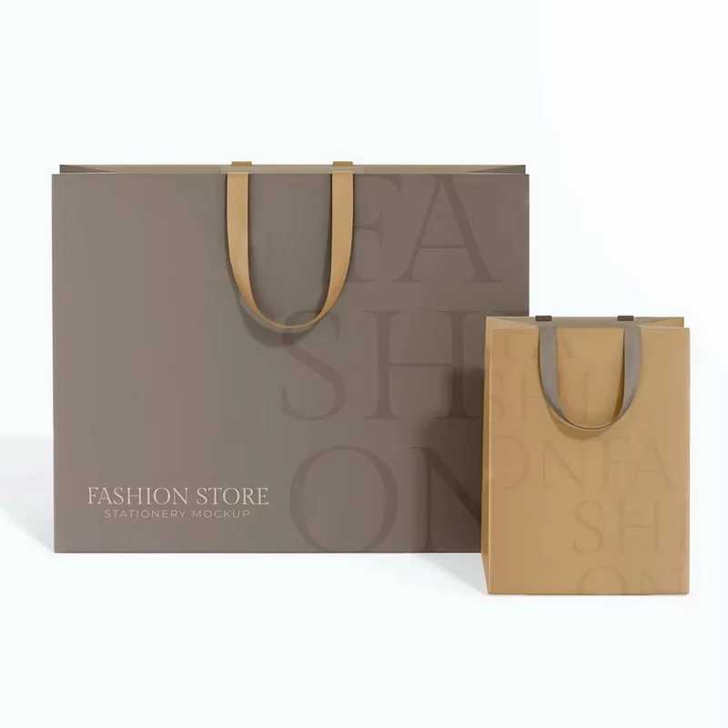 Stylish Matte Black Gift Paper Bag with Logo for Clothing 7