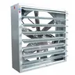 Exaustor de parede industrial galvanizado com persianas automáticas fechadas