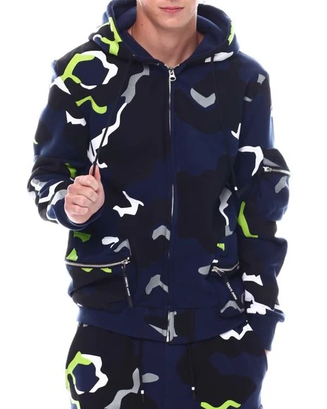 Camo 3D Pocket Fleece Hoodie manufactured to order by Foriver Garment