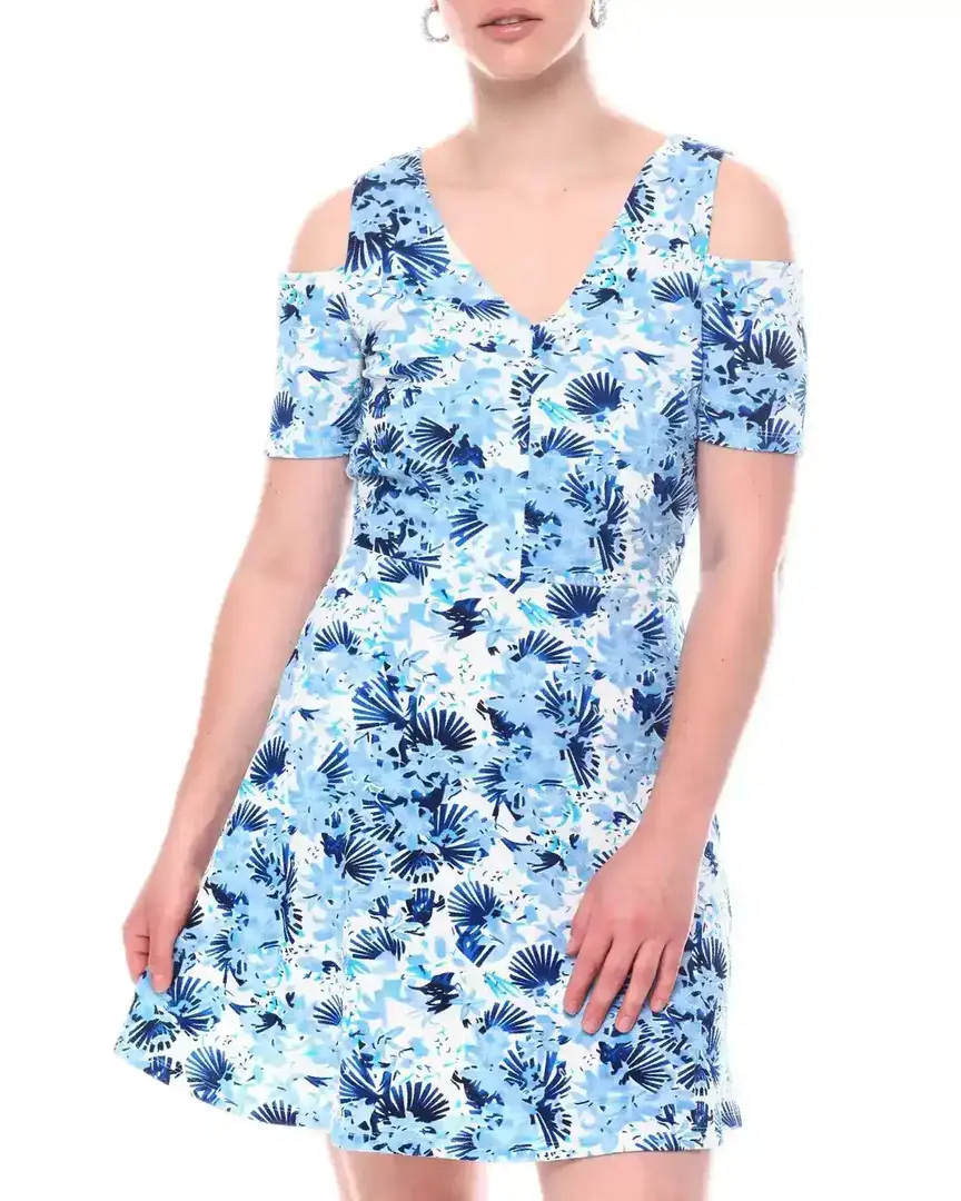 Cold Shoulder Floral Dress manufactured to order by Foriver Garment