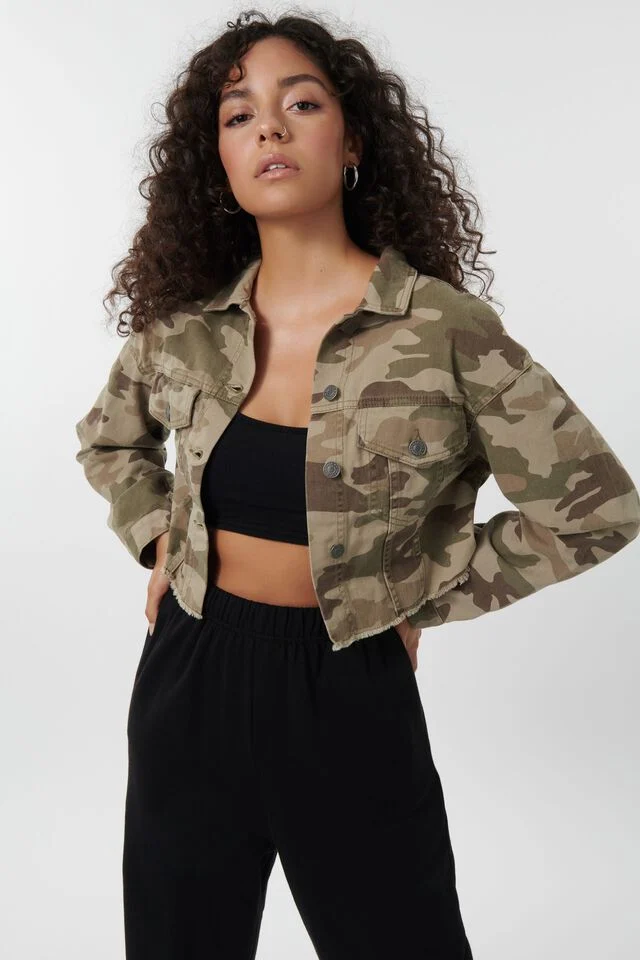 Cropped Camo Jacket manufactured to order by Foriver Garment