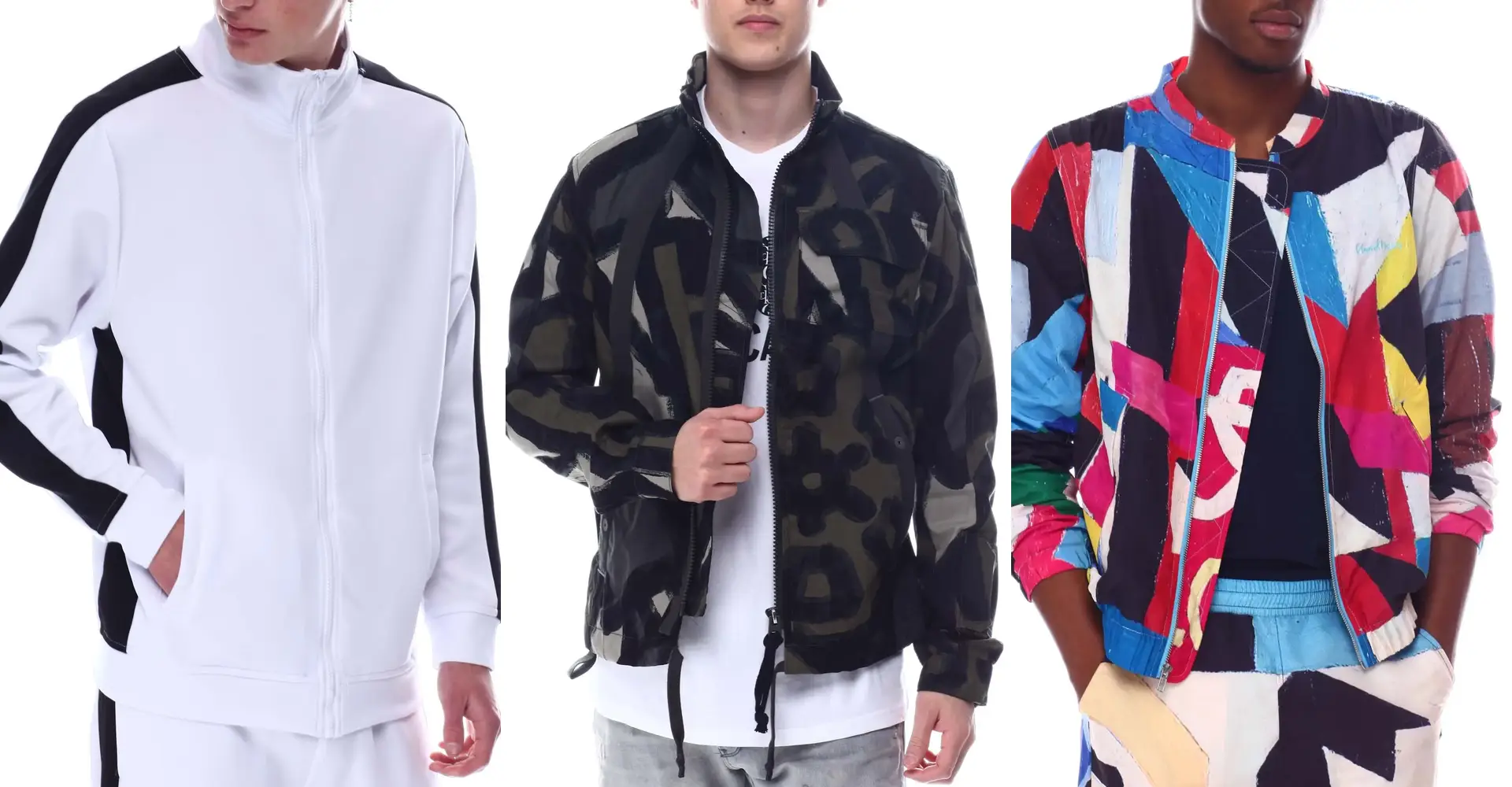 Classic track jacket, utility tape jacket and a print bomber made to customer tech packs by Foriver Garment
