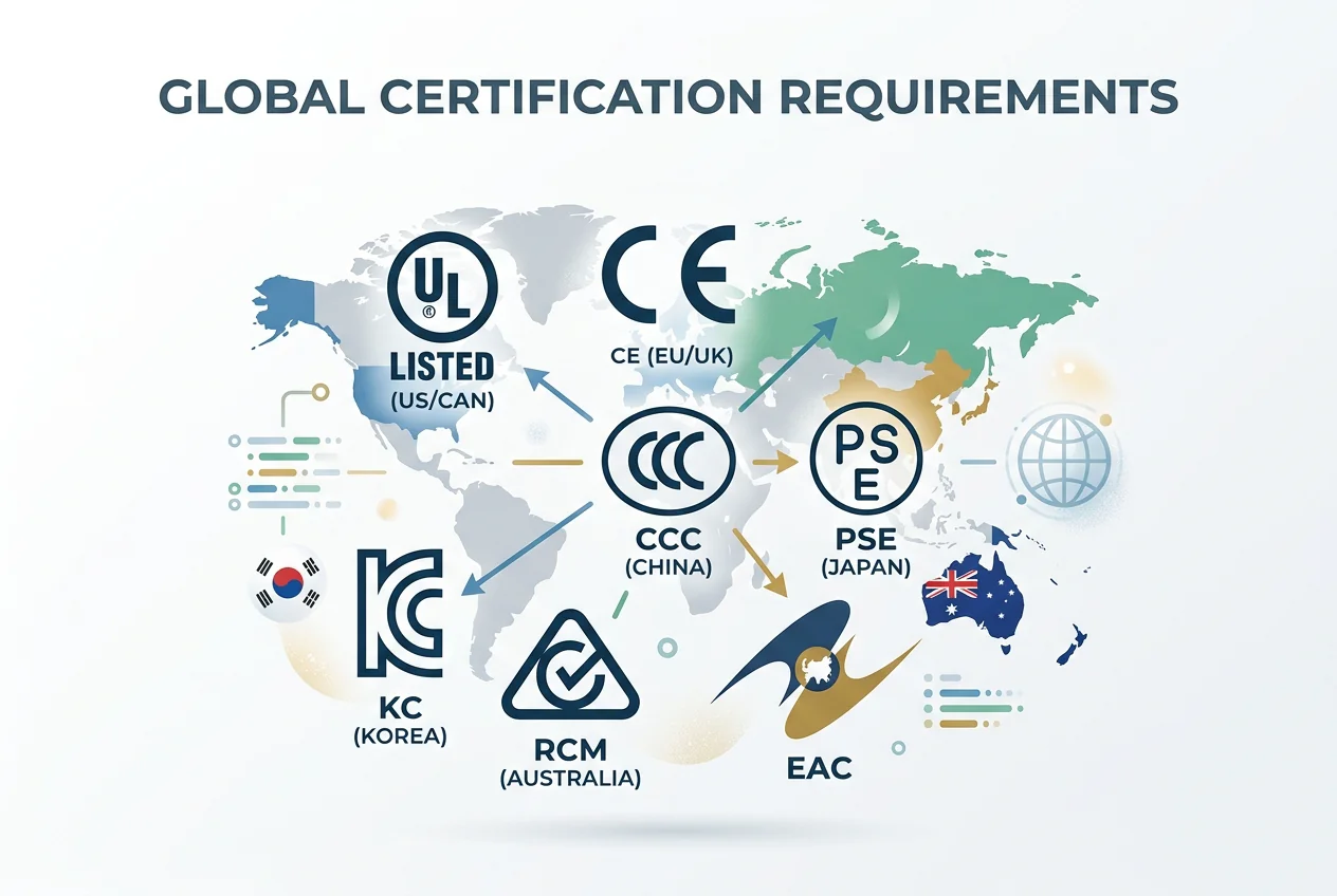 certification requirements for each country and region