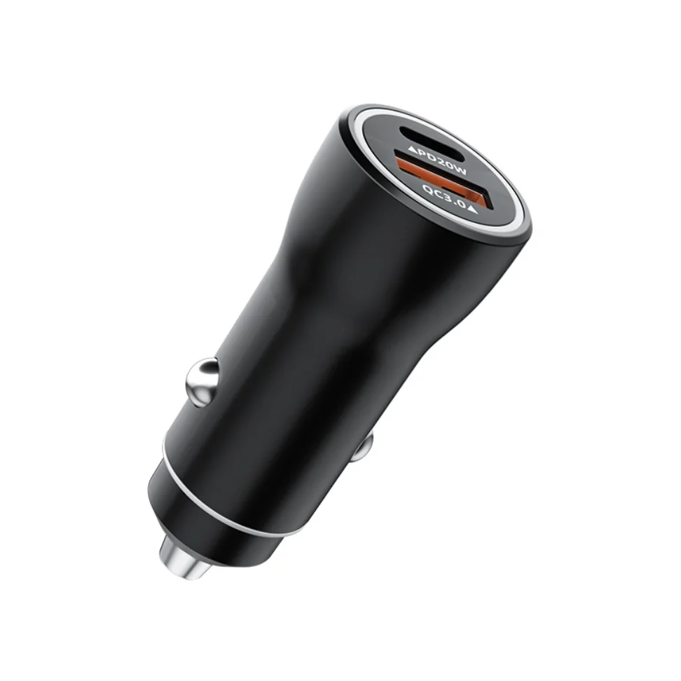 A+C Dual Ports Car Charger PD20W+QC18W & PD30W+QC18W