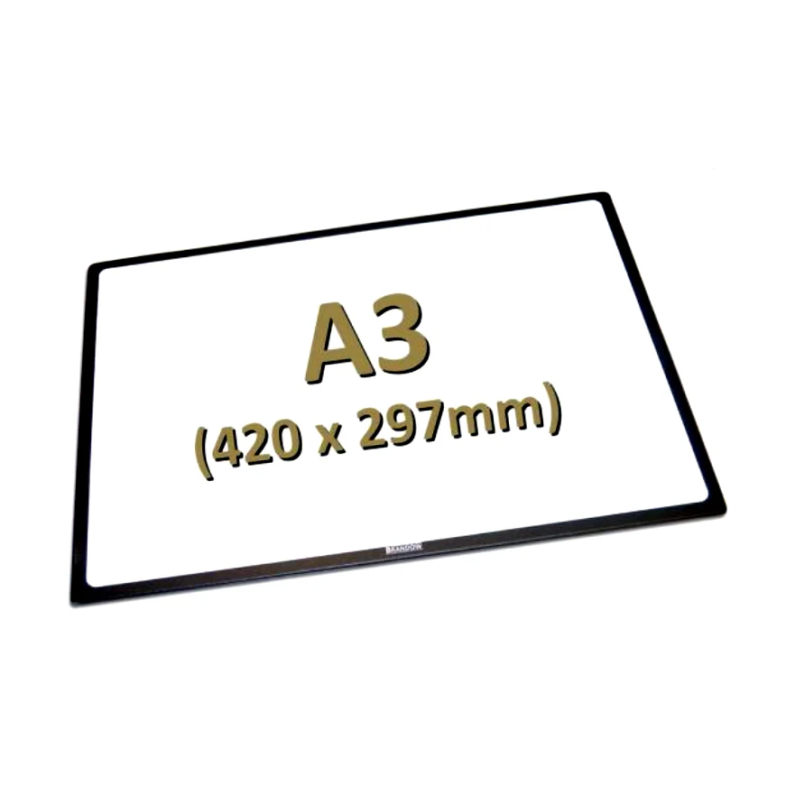 A3 insert counter mat with a clear PVC top and black printed border