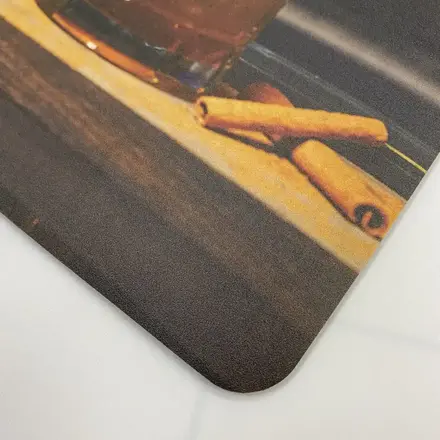 Second printed counter mat design shown from above