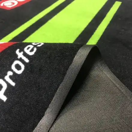 Second view of the drag racing pit mat showing the printed surface