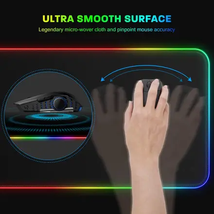 Gaming pad photographed flat with the lighting edge illuminated