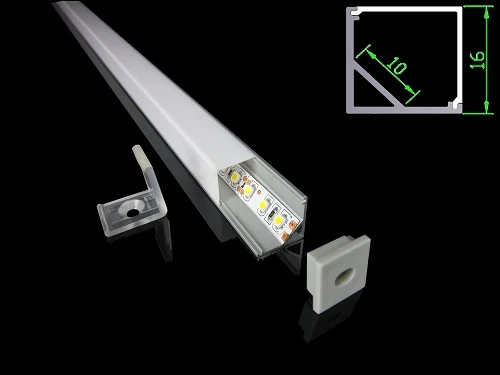 Square CRST-LL-07 LED Linear Lights for corner lighting decoration - Aluminium LED Profiles