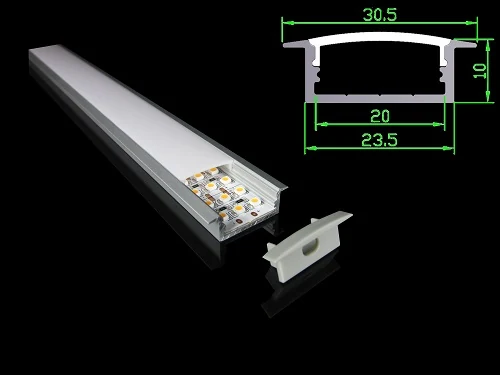 10mm deep CRST-LL-21 LED Linear Lights with flange - Aluminium LED Profiles