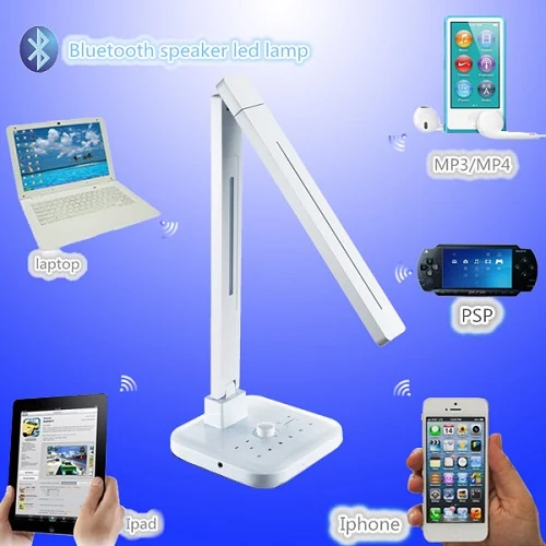 Smart LED Desk Lamp with Touch Control Dimmable Lighting; Bluetooth & Speaker view 3