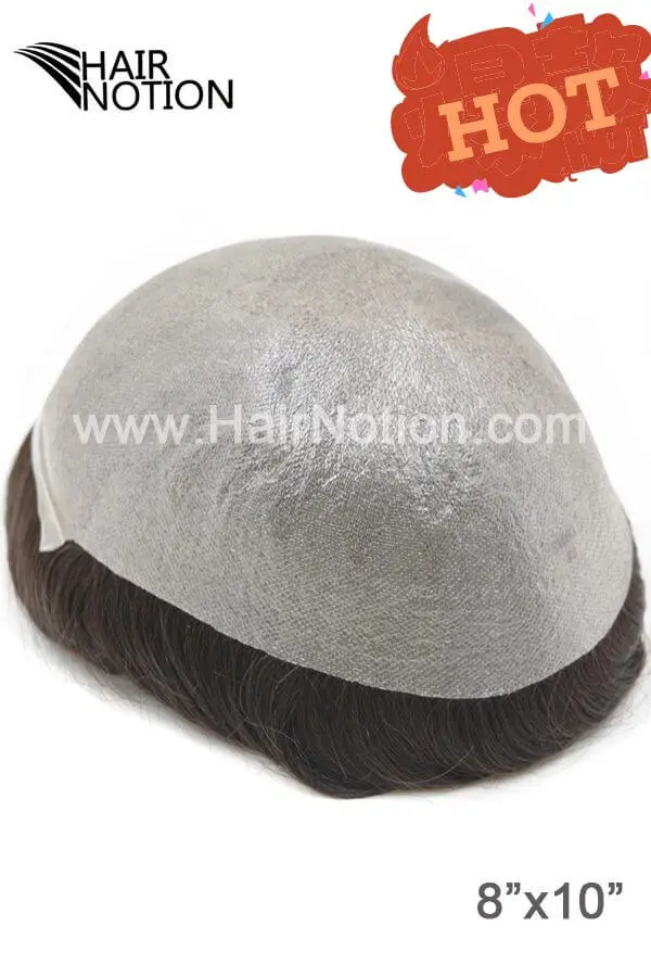 A-NCS: 0.04-0.06 MM Full Skin Human Hair Toupee Mens Hair Replacement System