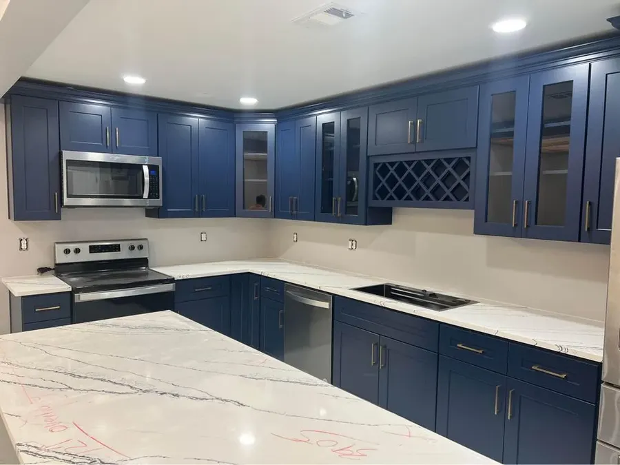 White Oak Wood Veneer Shaker Complete Kitchen Cabinet Set