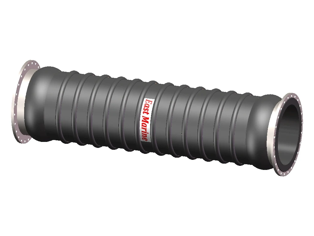 Steel flange suction hose showing the spiral reinforced body
