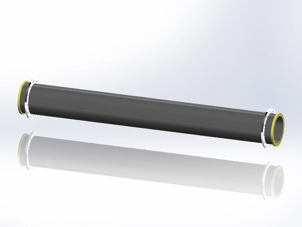 Секция дноуглубительной трубы HDPE со стальными опорными фланцами