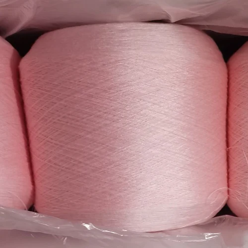Colour-Dyed Spun Polyester Yarn 30S/2 on cone at the Hubei HuiLai Textile mill