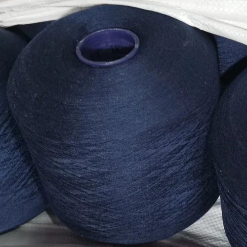 Colour-Dyed Spun Polyester Yarn 40S/2 on cone at the Hubei HuiLai Textile mill