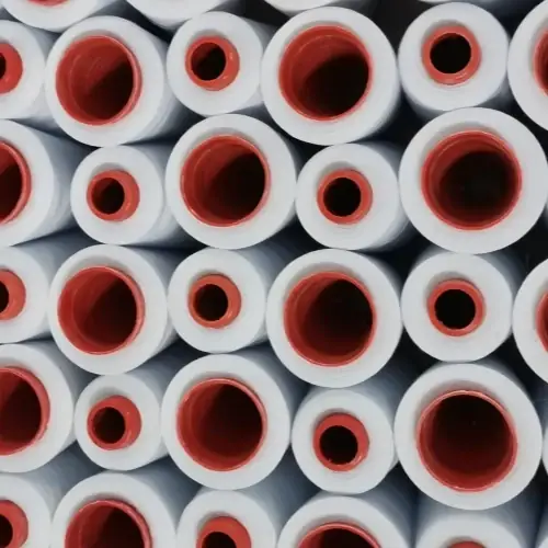 Polyester Sewing Thread 20S/3 on cone at the Hubei HuiLai Textile mill