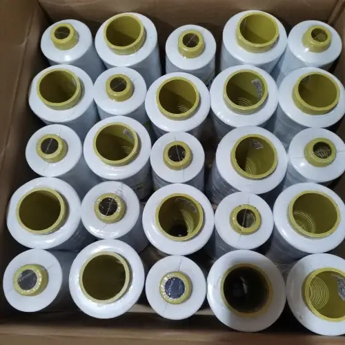 Polyester Sewing Thread 45S/2 on cone at the Hubei HuiLai Textile mill