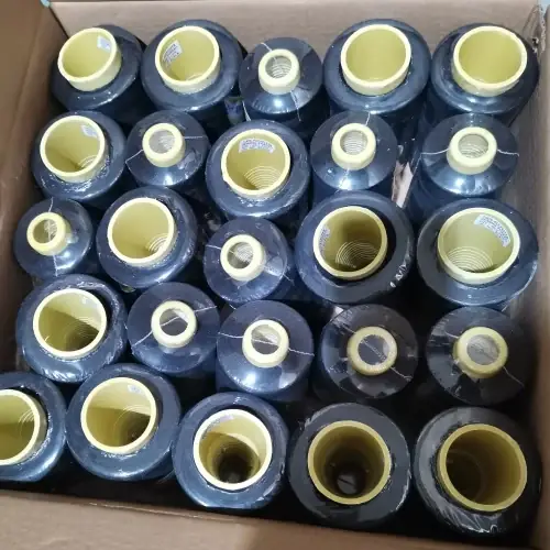 Polyester Sewing Thread 50S/2 on cone at the Hubei HuiLai Textile mill