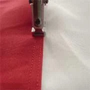 Close-up of a finished seam