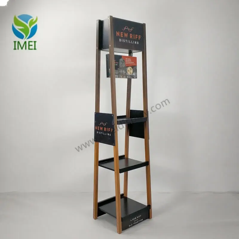 Wooden Floor Display with Hanging Signs