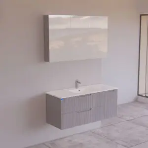 1200mm Finger Pull Gloss Grey V Groove Vanities