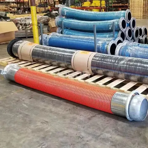 Cut end of 12 inch suction hose showing PVC helix and smooth bore