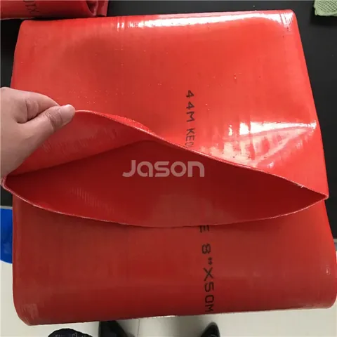 8 inch PVC discharge hose end showing liner