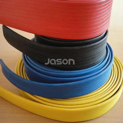 Rubber covered fire hose end showing nitrile cover