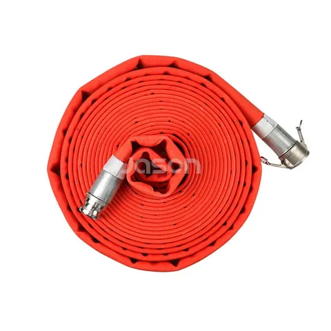 Snow making hose end showing the liner