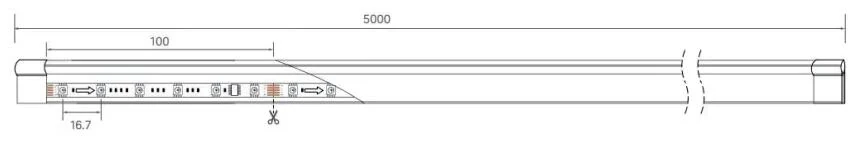 DMX512 Neon Flex Strip, 60 LEDs/m technical drawing and optical data, sheet 2