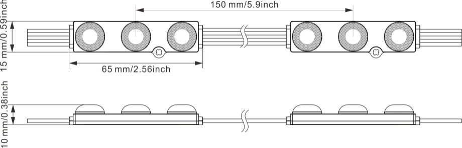JDS-6515RGB/W technical drawing and optical data, sheet 2