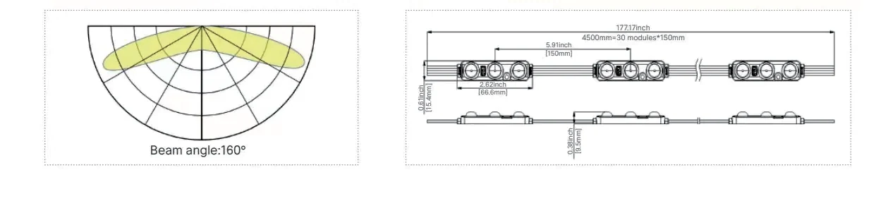 JDS-6615RGB/RGBW technical drawing and optical data, sheet 2