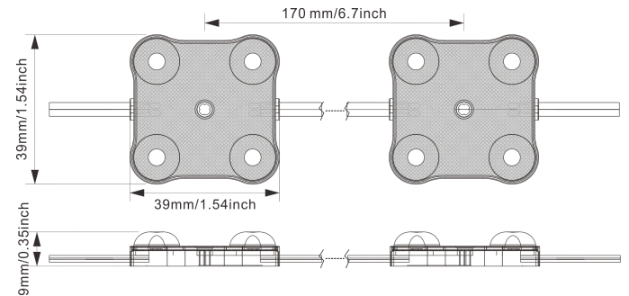 JDS-3939B technical drawing and optical data, sheet 1