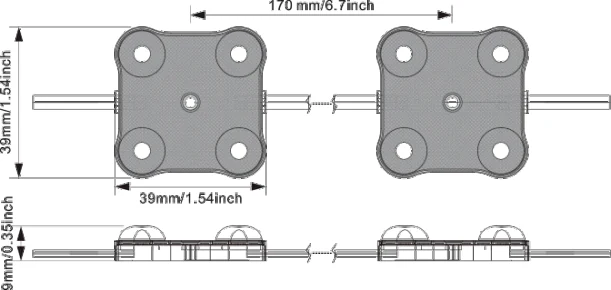 JDS-3939B/AC120V/220V technical drawing and optical data, sheet 2