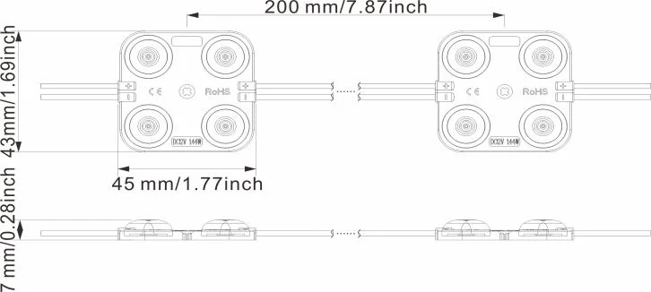 JDS-4543B technical drawing and optical data, sheet 1