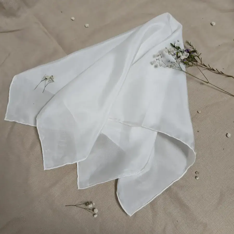 White Habotai Silk Scarf for Dyeing