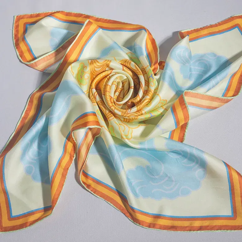 Custom Silk Twill Scarf with Hand-Rolled Hem