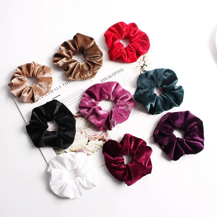 Solid Colour Flannel Scrunchies