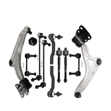 Complete suspension arm kit with control arms links ball joints and tie rod ends