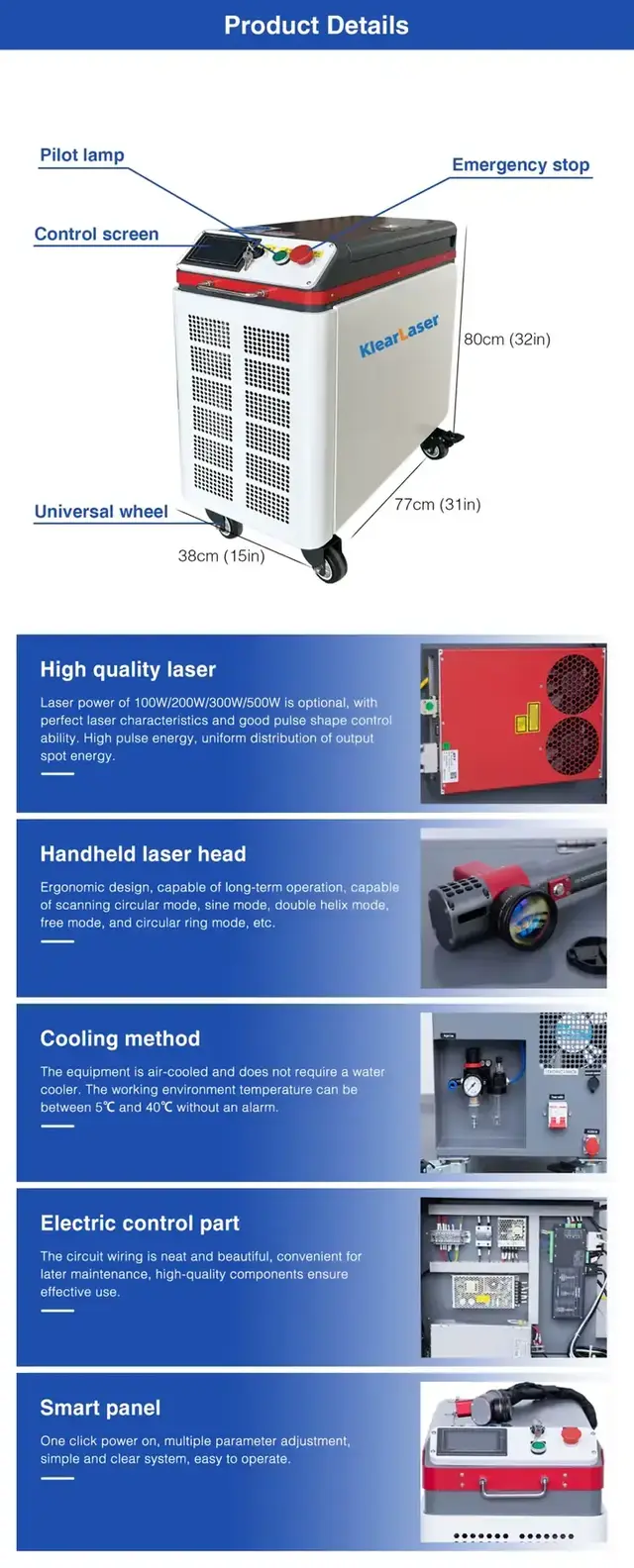 Cabinet Pulse Laser Cleaning Machine