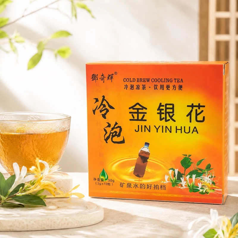 Deng Qihui Cold Brew Jin Yin Hua Honeysuckle Tea retail pack of herbal teabags