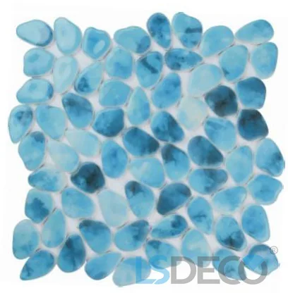 Plam Glass Pool Tile – Pebble glass tile in Pebble