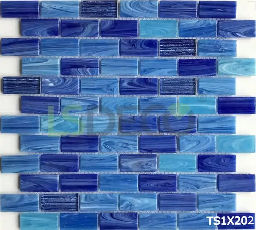 Treasure Glass Pool Tile – 1” X 2” glass tile in 1” x 2”