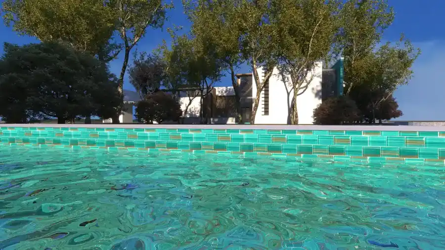 Bamboo 2″ x 3″ Aqua Glass Pool Tile glass tile in 2″ x 3″