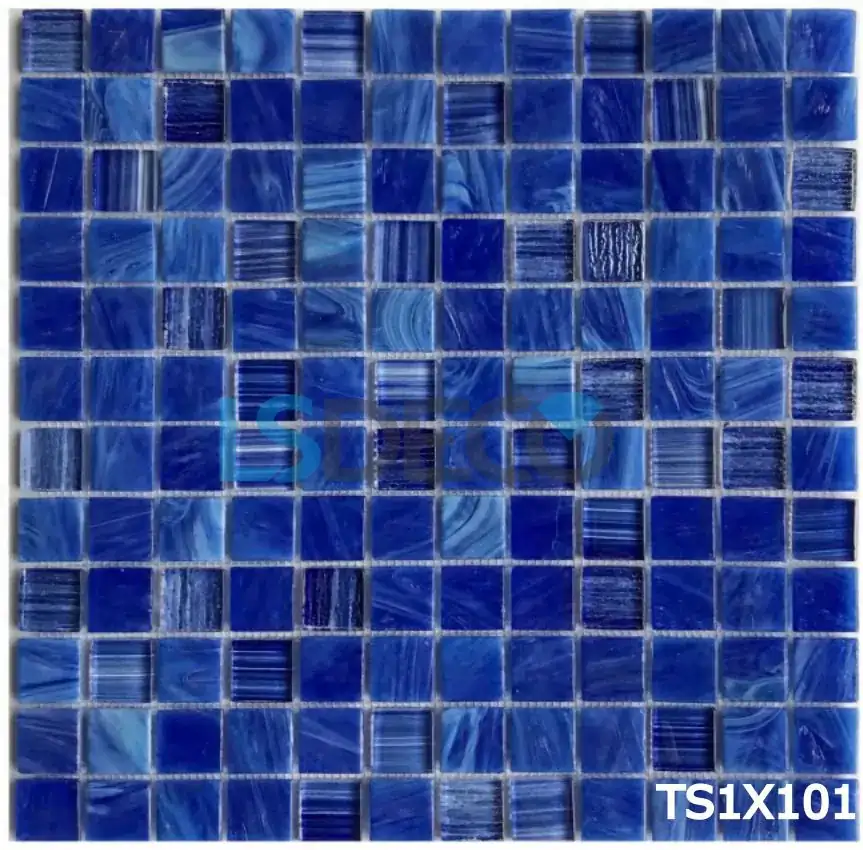 Treasure Glass Pool Tile – 1” X 1” glass tile in 1” x 1”