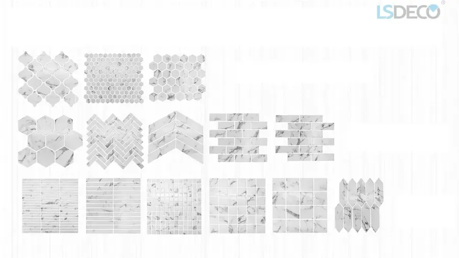 Мозаика из фарфорового гранита Carrara, фарфоровый гранит